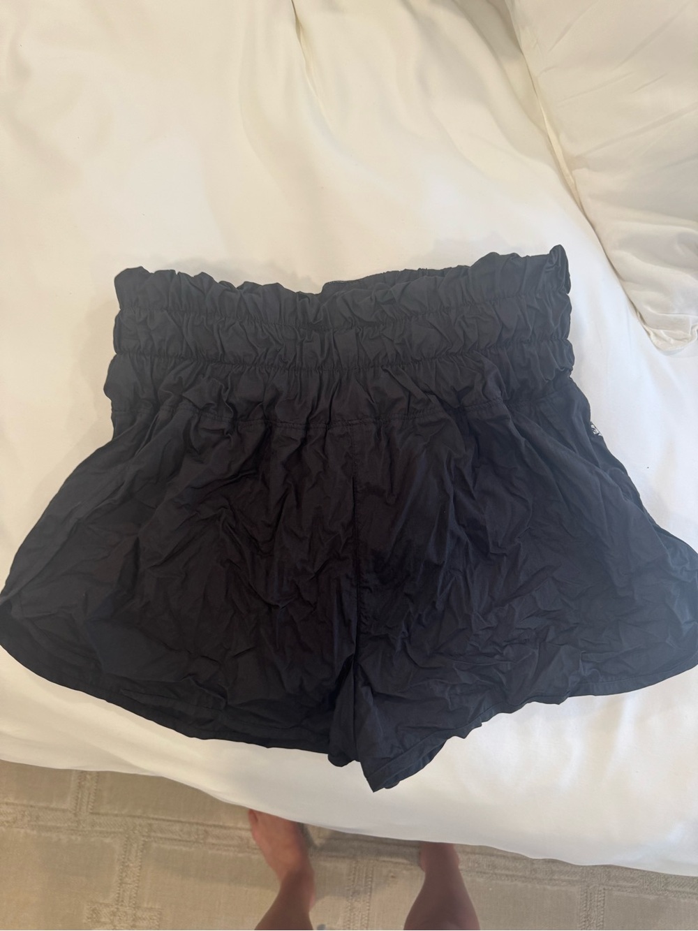 Free People Black Paperbag Waist Shorts